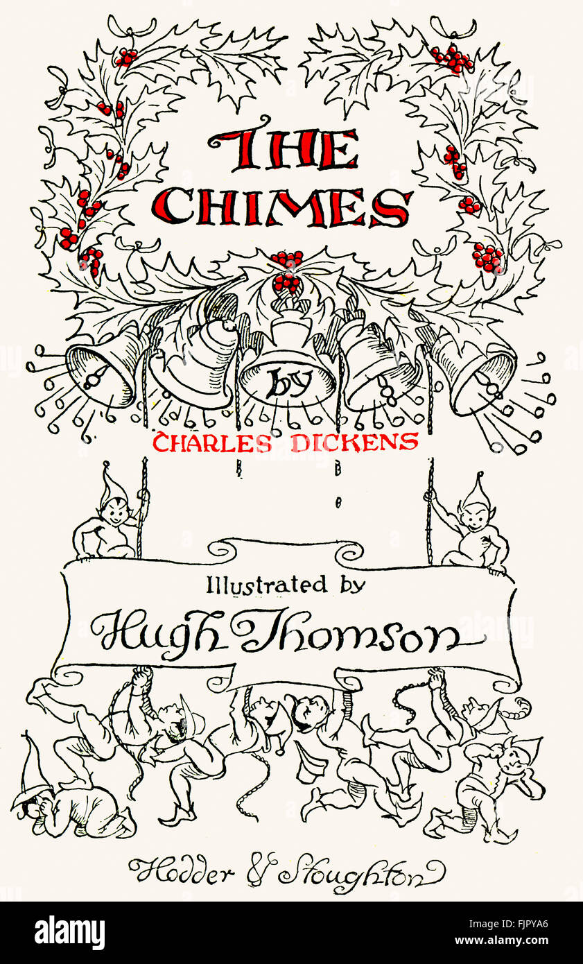 Titlepage of The Chimes by Charles Dickens. Illustrations by Hugh