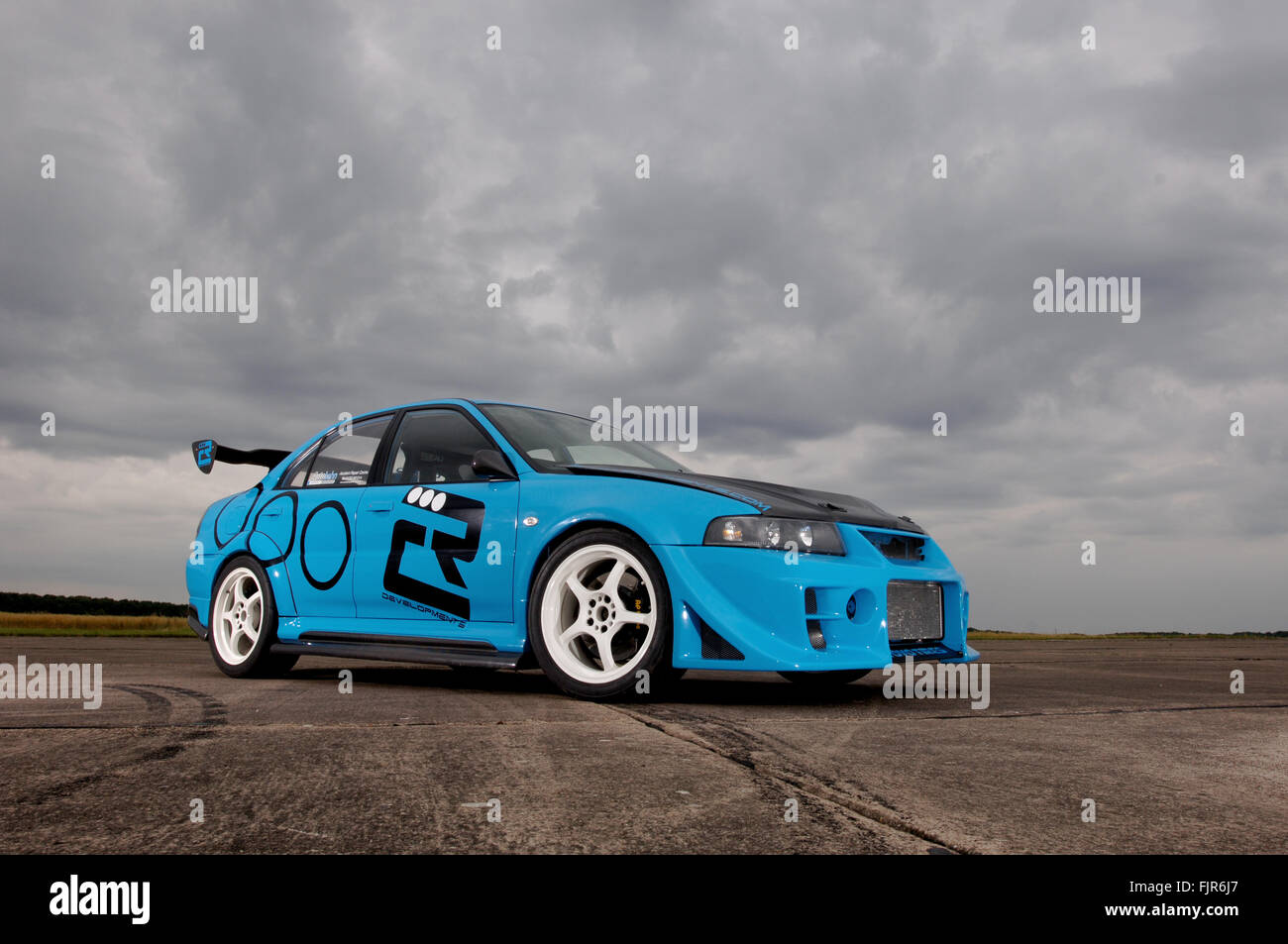 Mitsubishi Evo XI 1999 - 2001 modified for racing Stock Photo