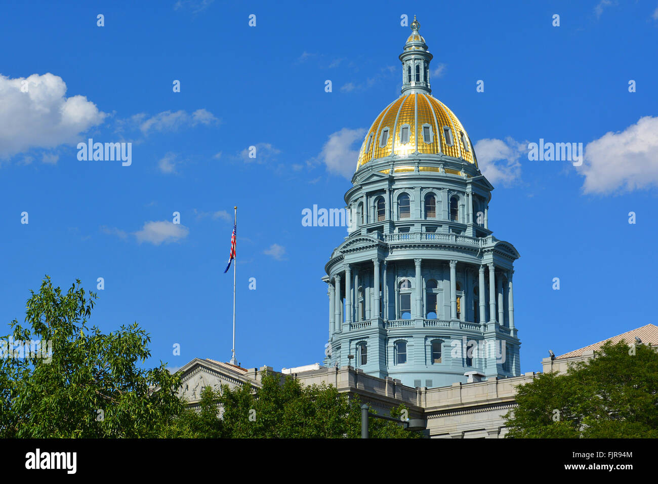 Colorado State Capitol Building Gold Dome Stock Photo