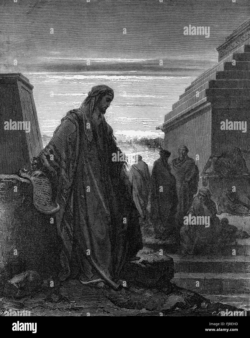 The prophet Daniel, illustration by Gustave Doré (1832 – 1883) Stock Photo