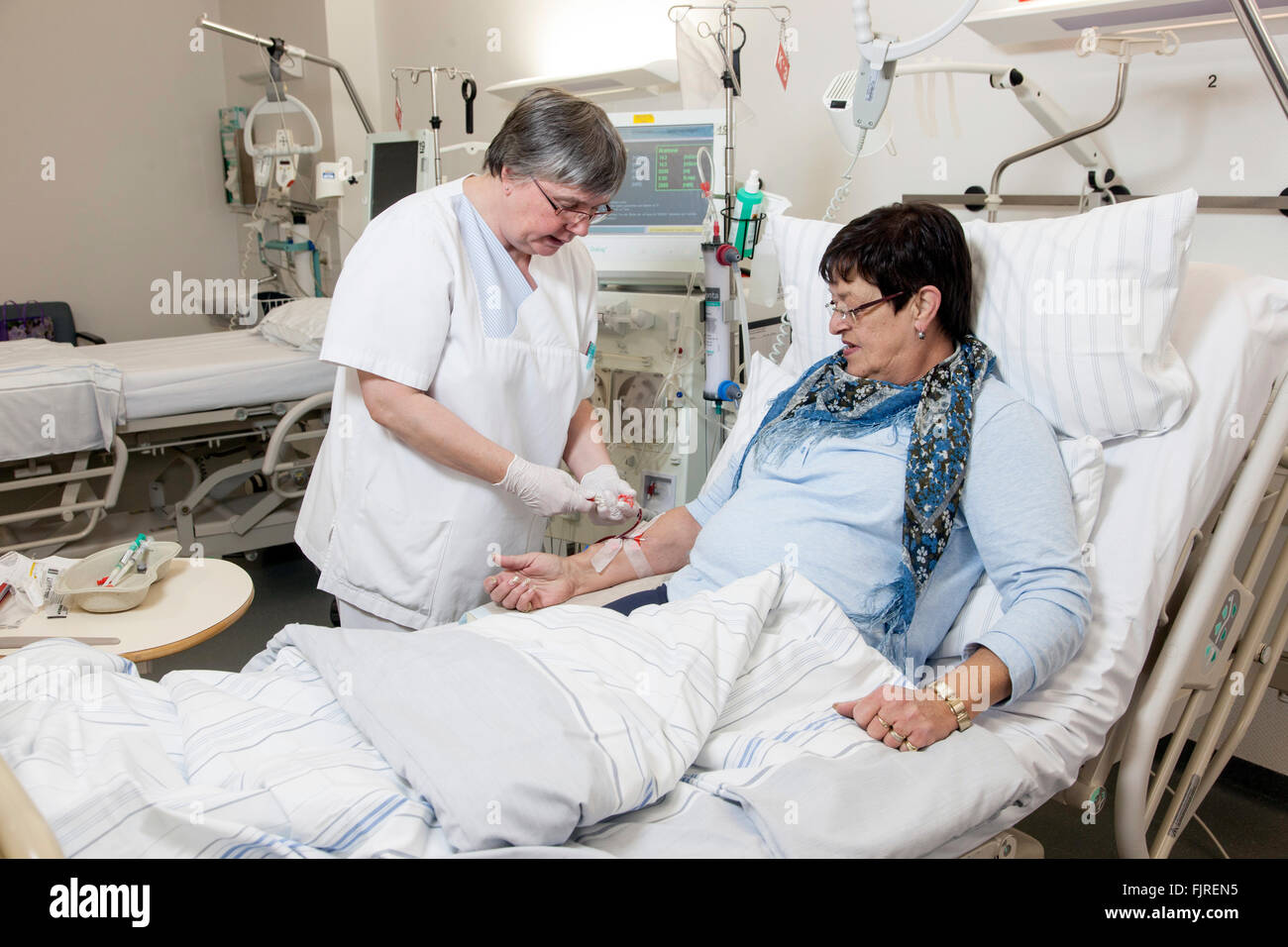 Dialysis in a hospital Stock Photo
