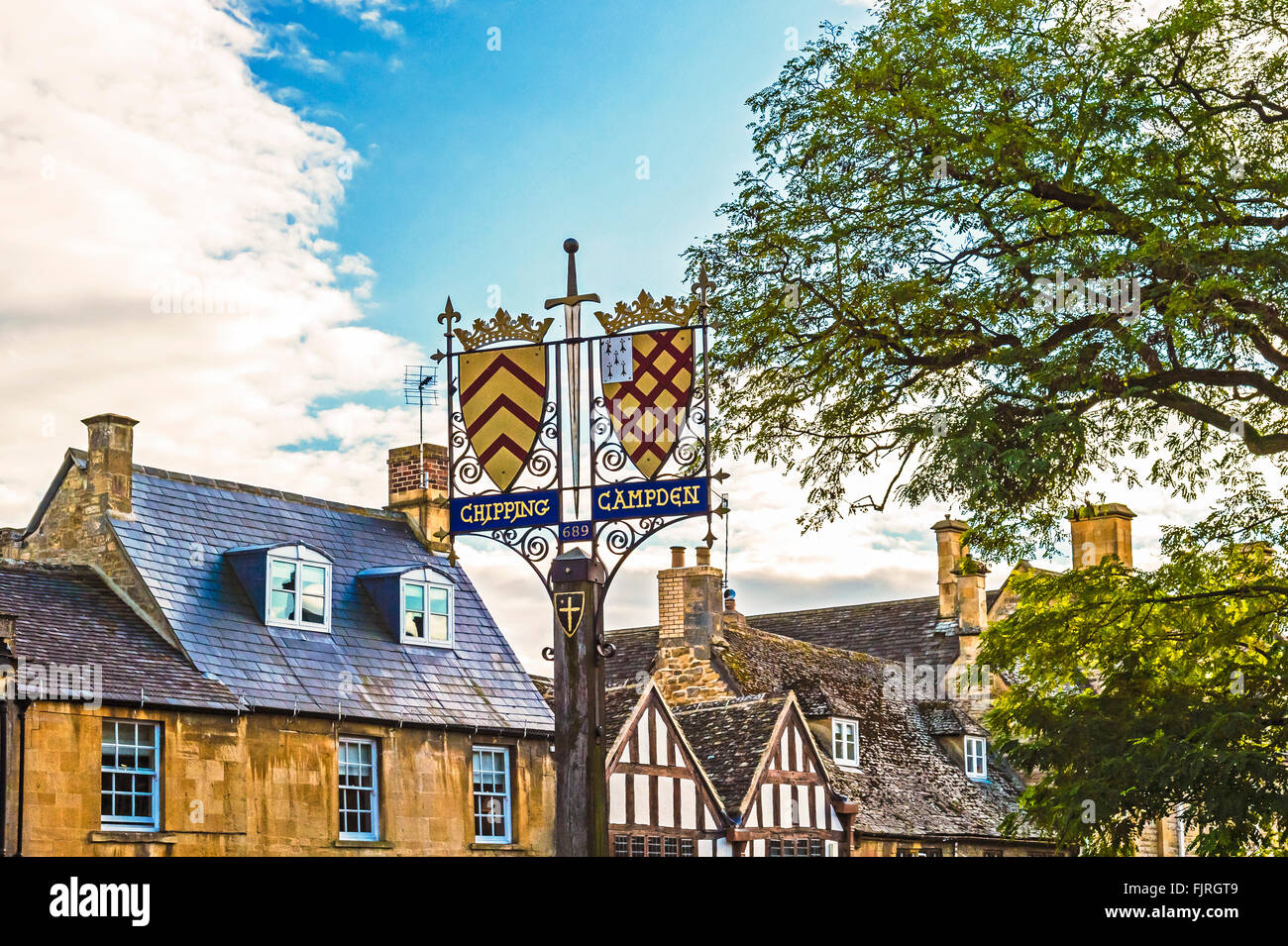 Chipping Campden in the cotswolds, Gloucestershire, high street Stock Photo