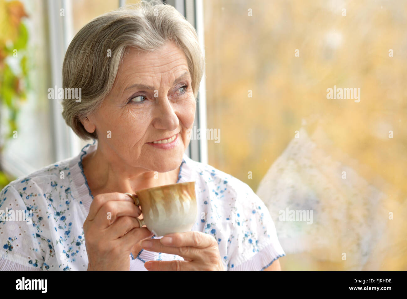 attractive older woman Stock Photo