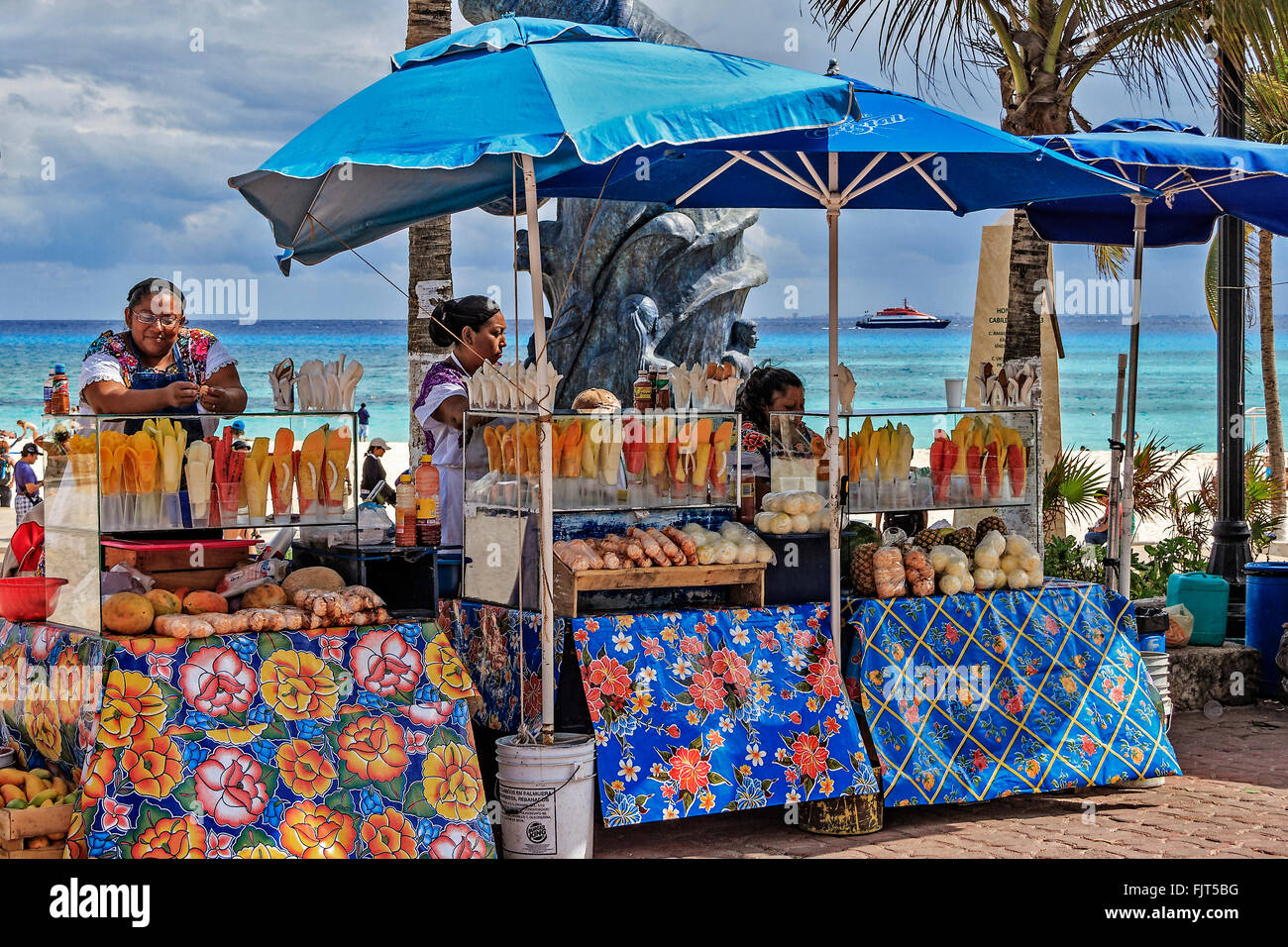 Snack bar Playa Del Carmen Yucatan Mexico Stock Photo