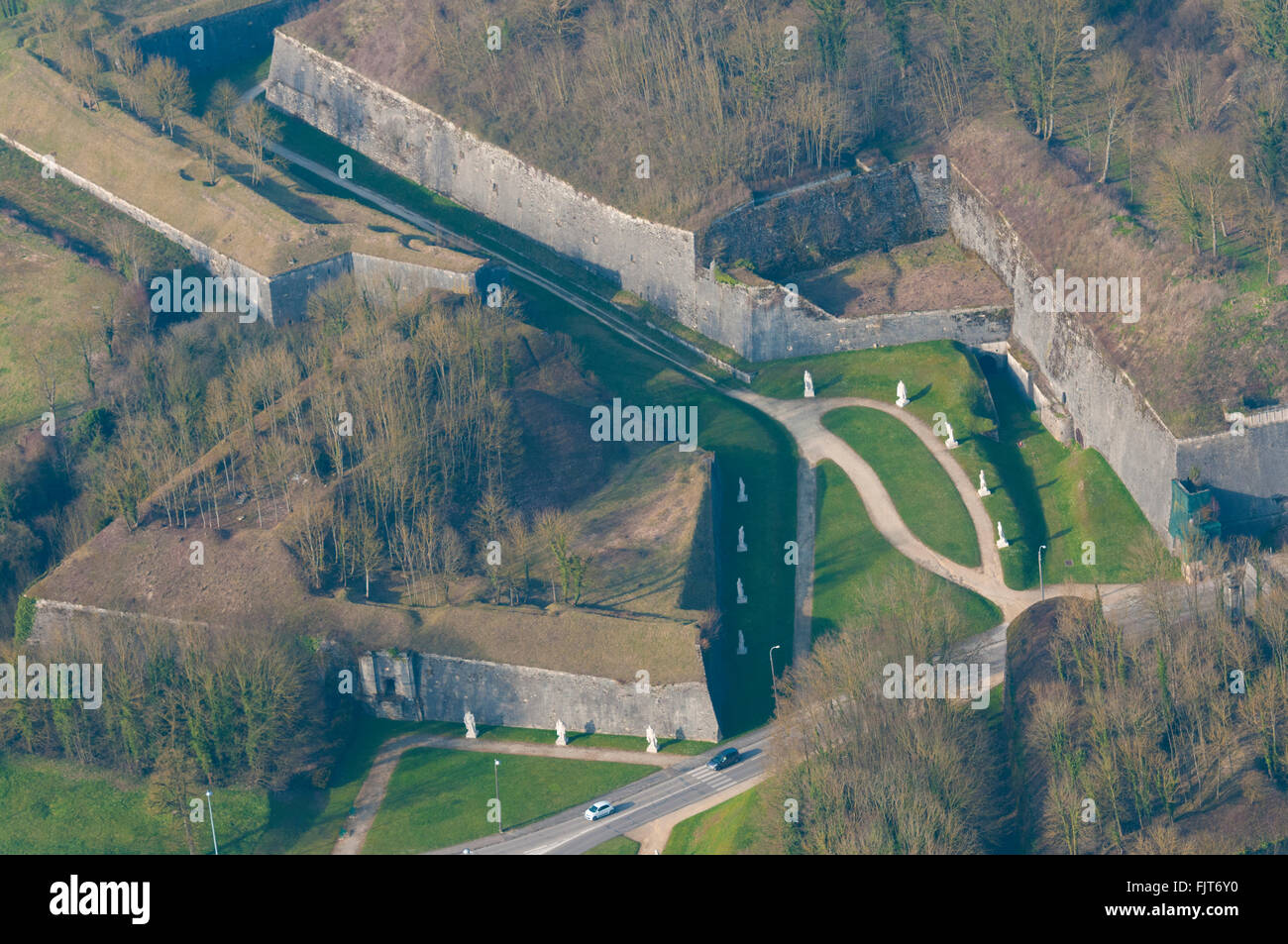 Meuse (55), ville de Verdun, citadelle, remparts (vue aerienne) // France, Meuse (55), Verdun town, citadel, battlements (aerial Stock Photo
