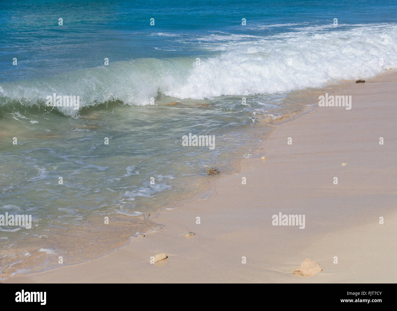 Waves at the beach, Grand turk, Turks and Caicos, British West Indies Stock Photo