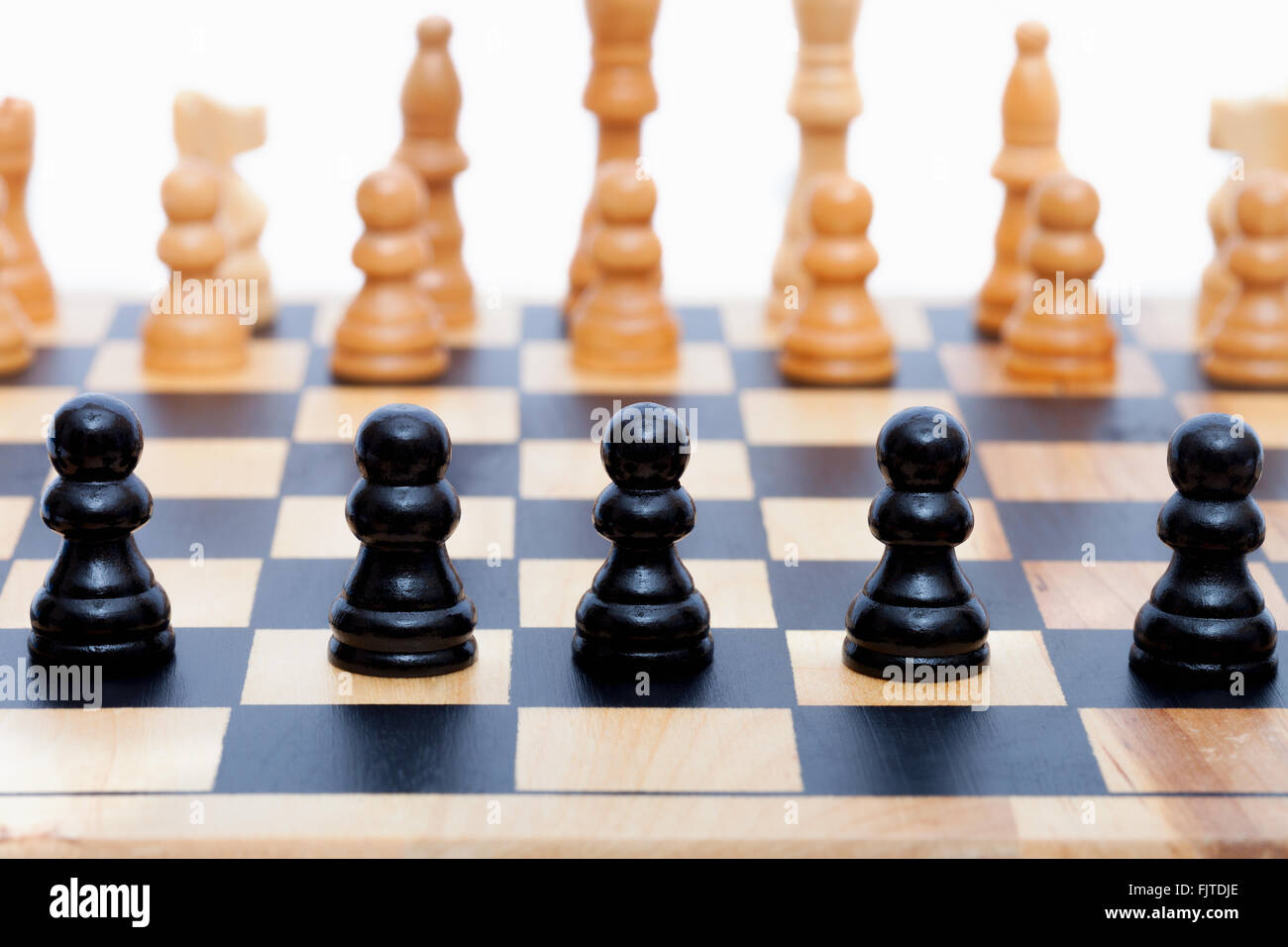 Chess board and chess pieces Stock Photo