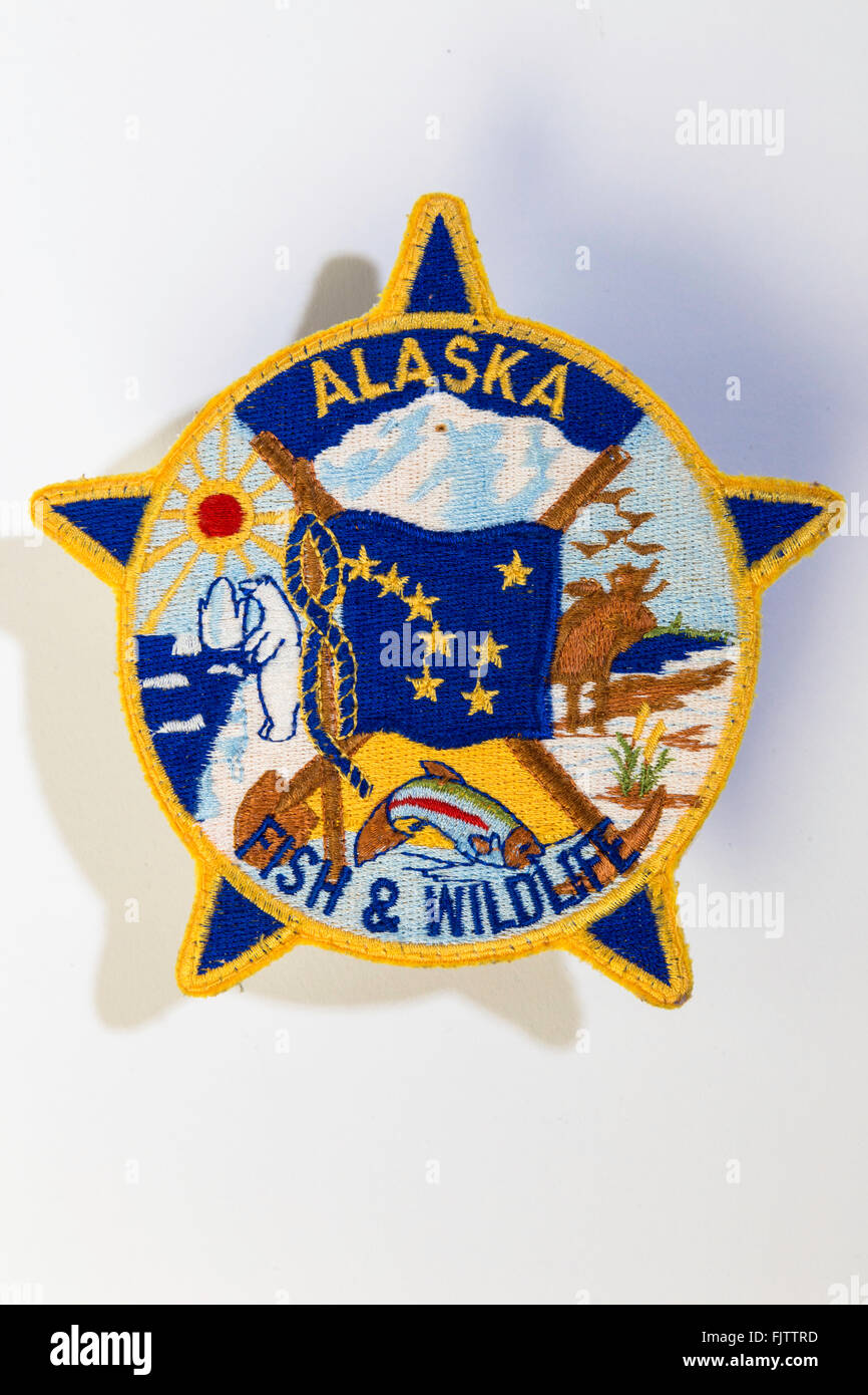 Alaska Fish & Wildlife Patch Stock Photo - Alamy