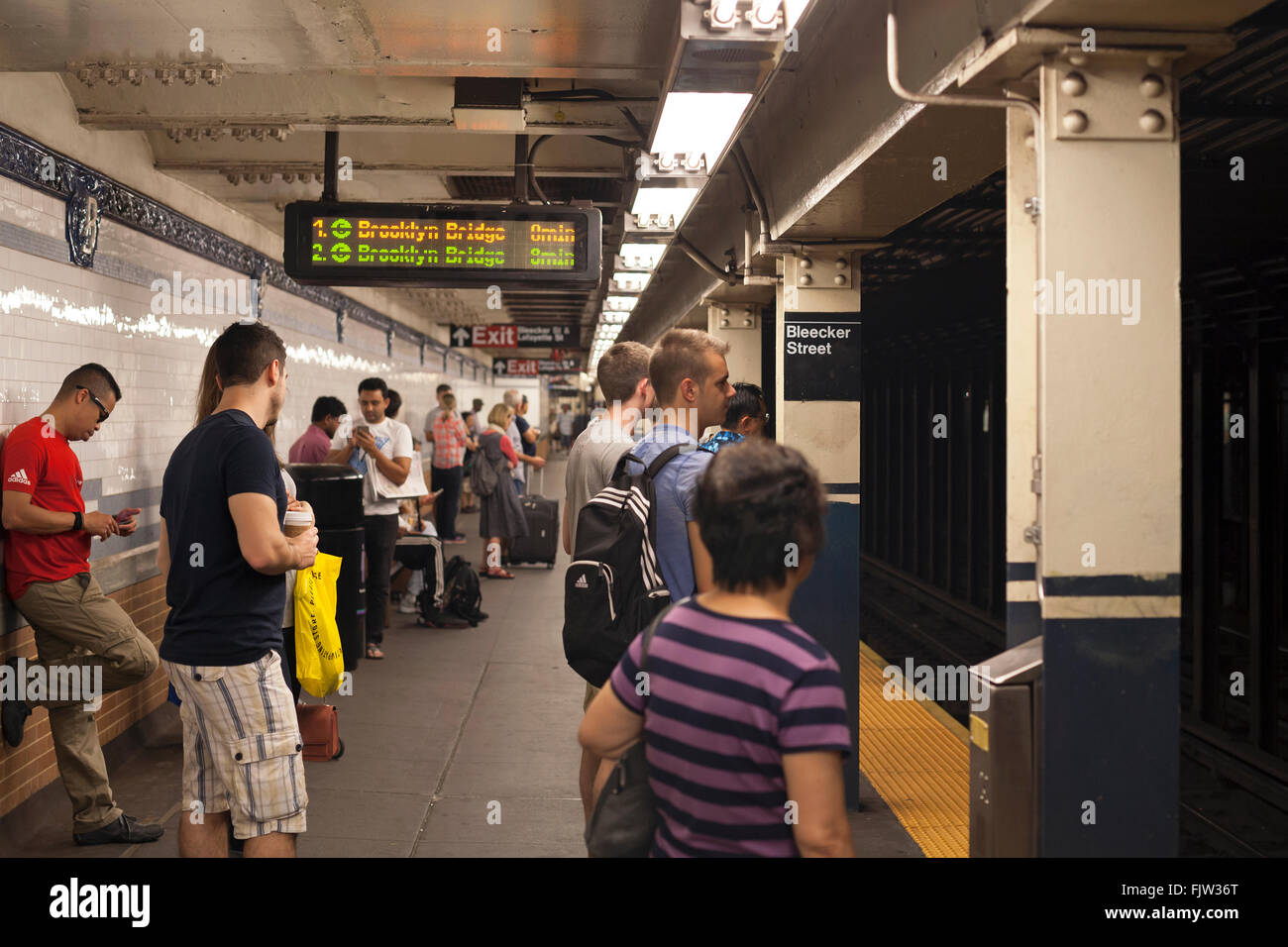 People wait for their subway train in New York City Stock Photo Alamy People wait for their subway train in New York City Stock Photo Alamy