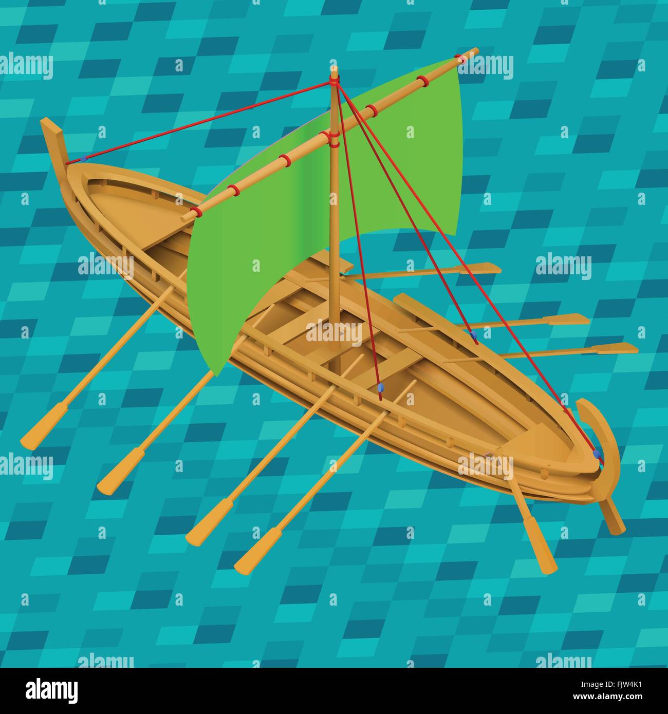 Sailing boat isometric vector illustration Stock Vector Image & Art - Alamy