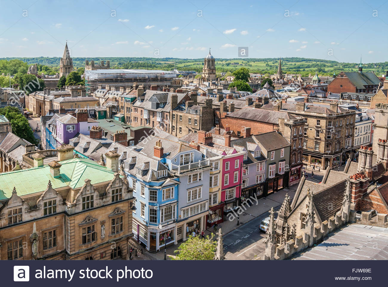 City View Over The Medieval Skyline Of Oxford England Stock Photo Alamy