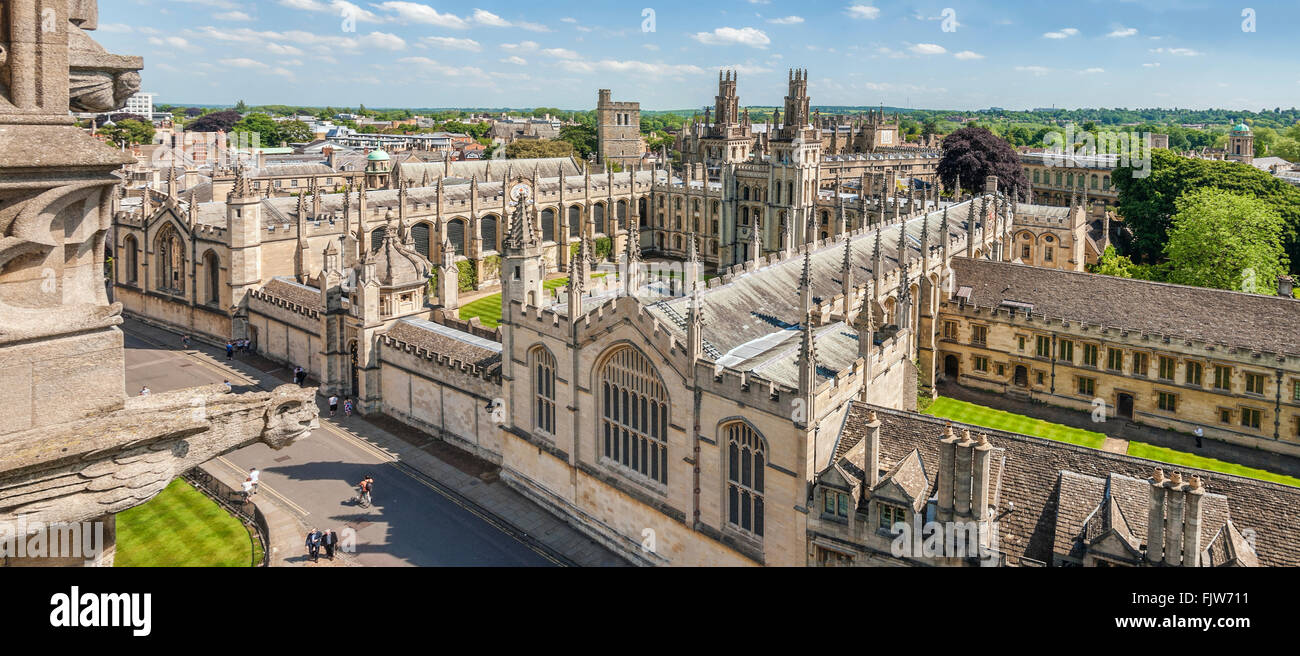 Medieval Skyline of the university city Oxford England Stock Photo