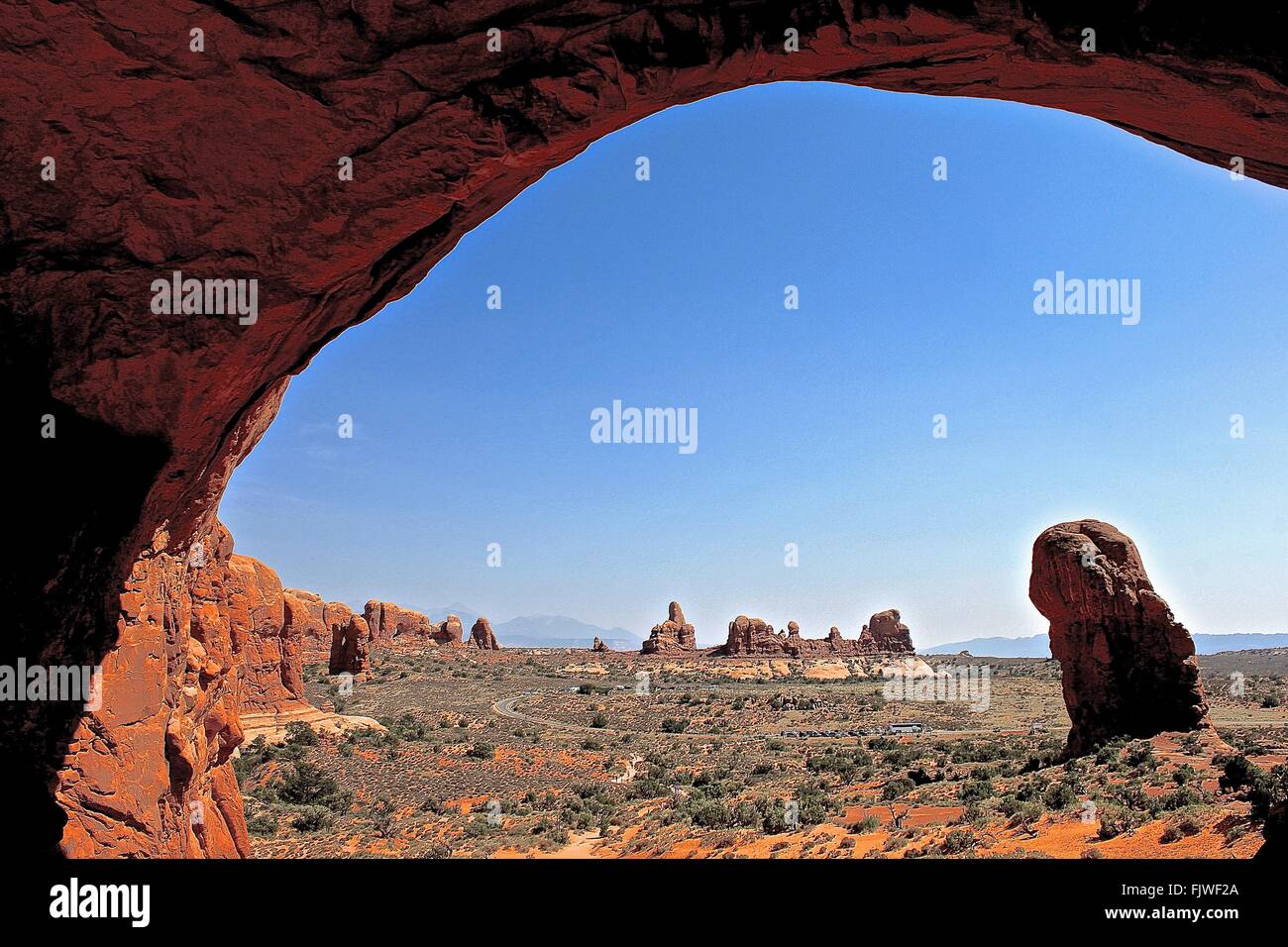 Scenic View Of Arches National Park Stock Photo