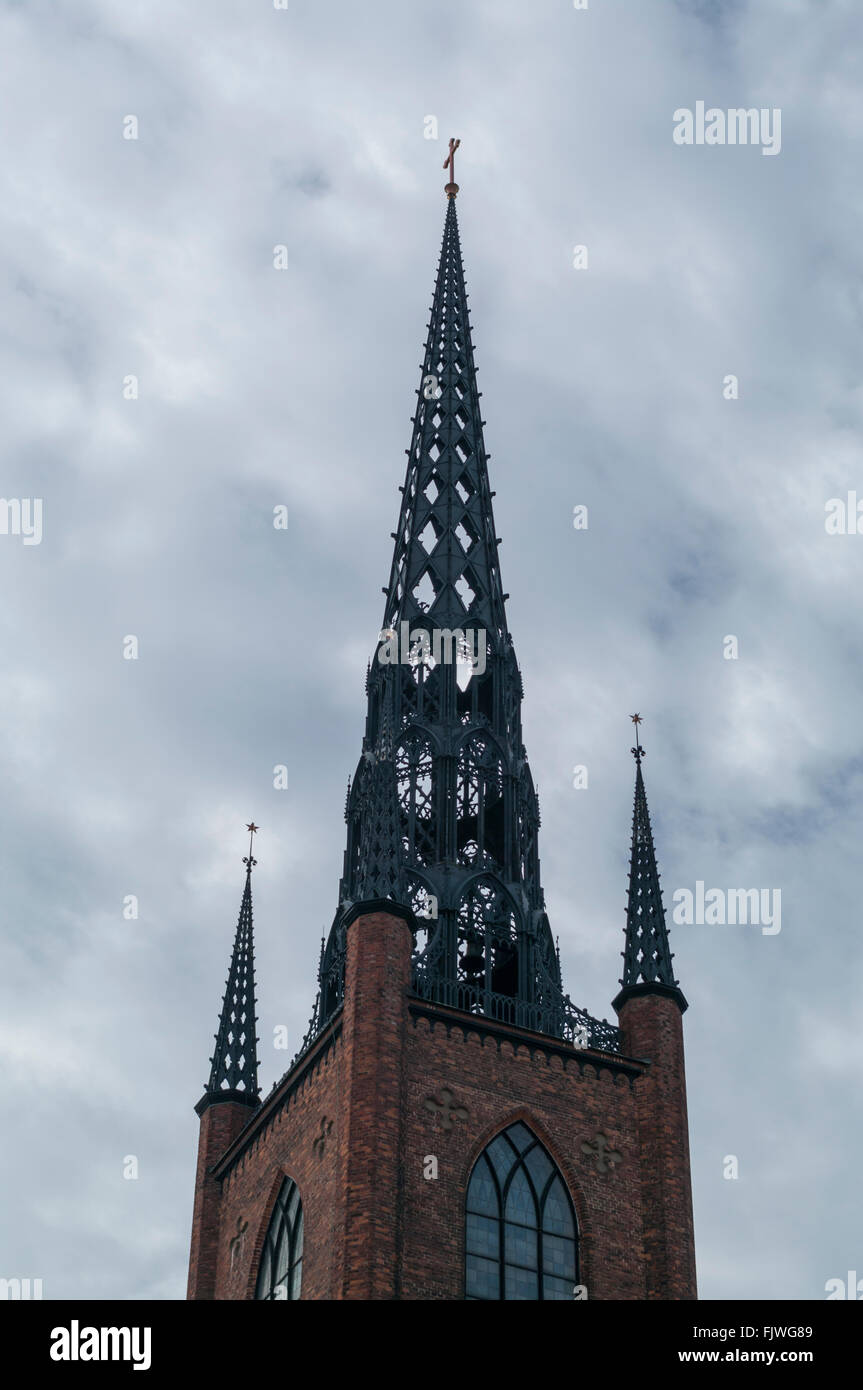 Cast iron spire of Riddarholmskyrkan church, Stockholm, Sweden. Stock Photo
