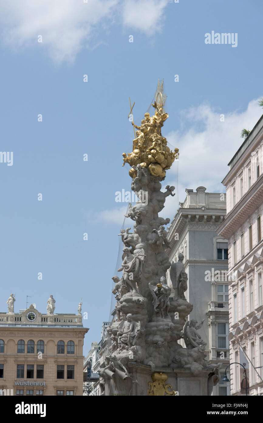 Pestsäule, Plague Column, Vienna. Stock Photo