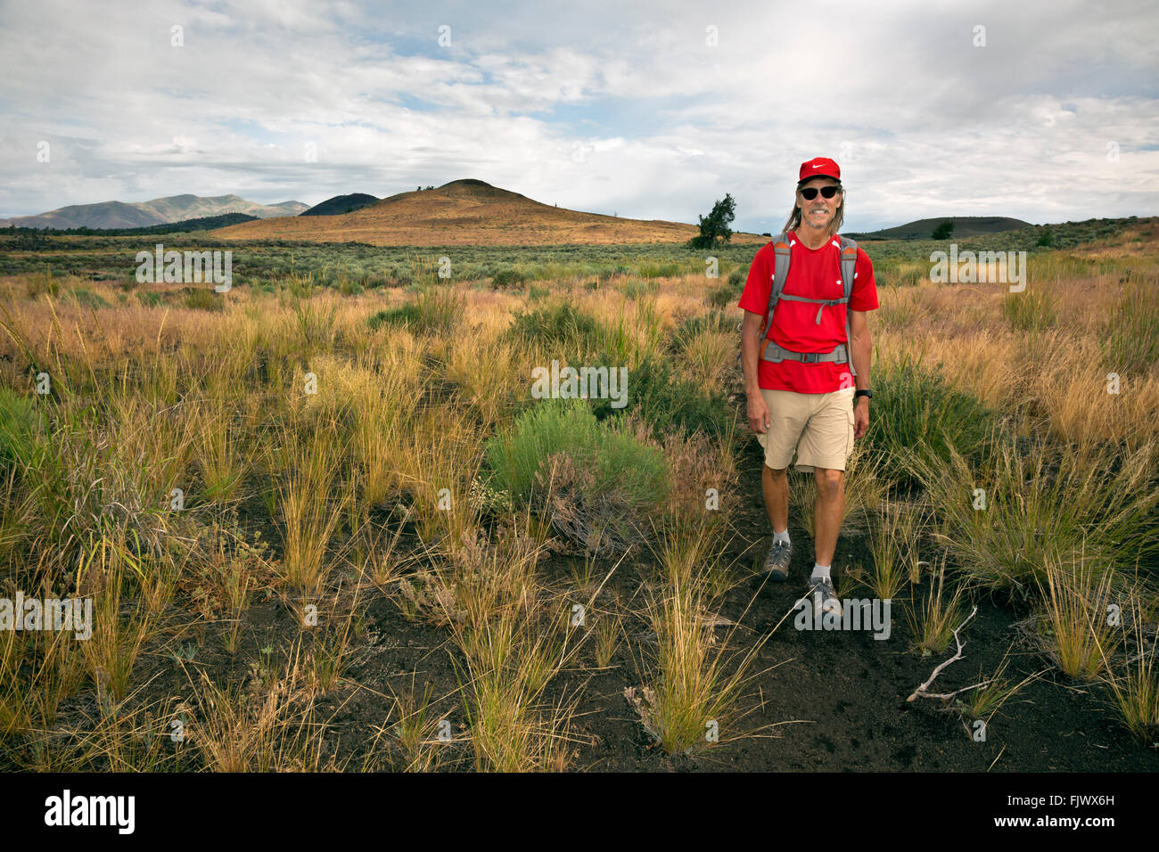 ID0050700...IDAHO Hiker on the Wilderness Trail in Craters of the