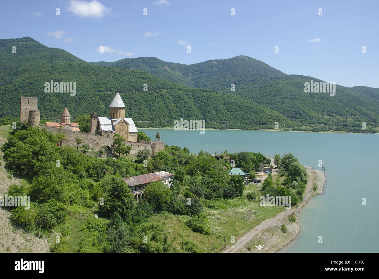 Ananuri fortress and Assumption Church on the Zhinvali Reservoir, Georgia Stock Photo