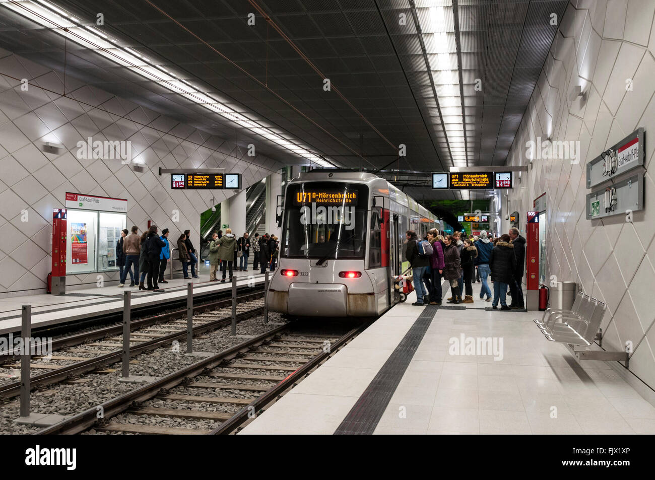 The new 'Wehrhahn Linie'  Underground Line in Düsseldorf, NRW., Germany Stock Photo