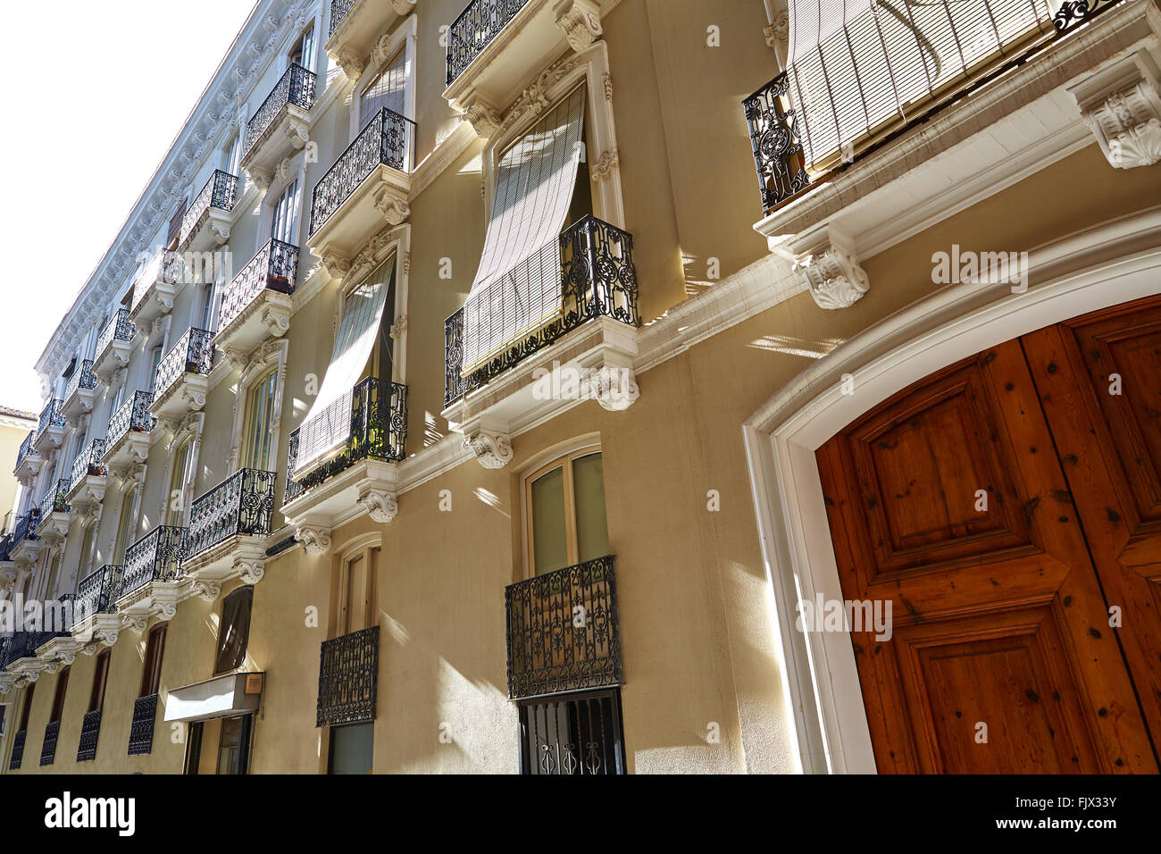 Valencia barrio del Carmen street facades in Spain Stock Photo - Alamy