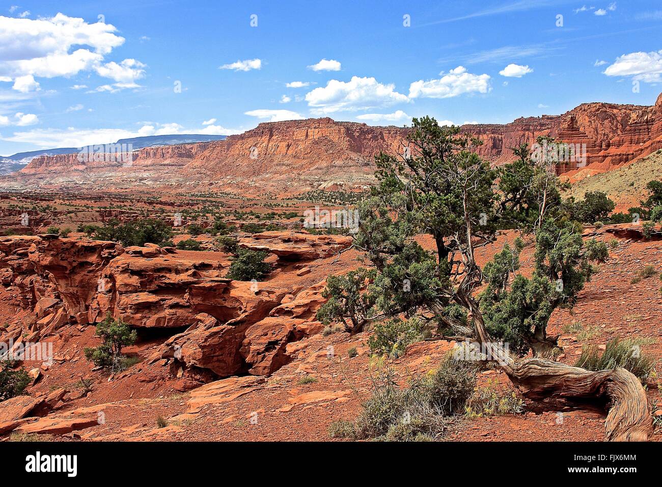 Scenic View Of Capitol Reef National Park Against Sky Stock Photo