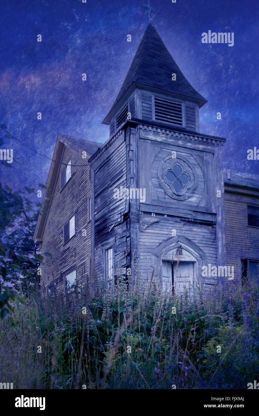 Abandoned Church, Maine Stock Photo
