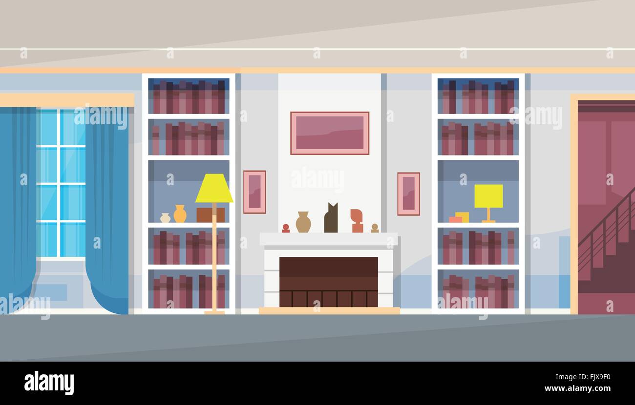 Modern House Home Living Room Interior Stock Vector Image & Art - Alamy