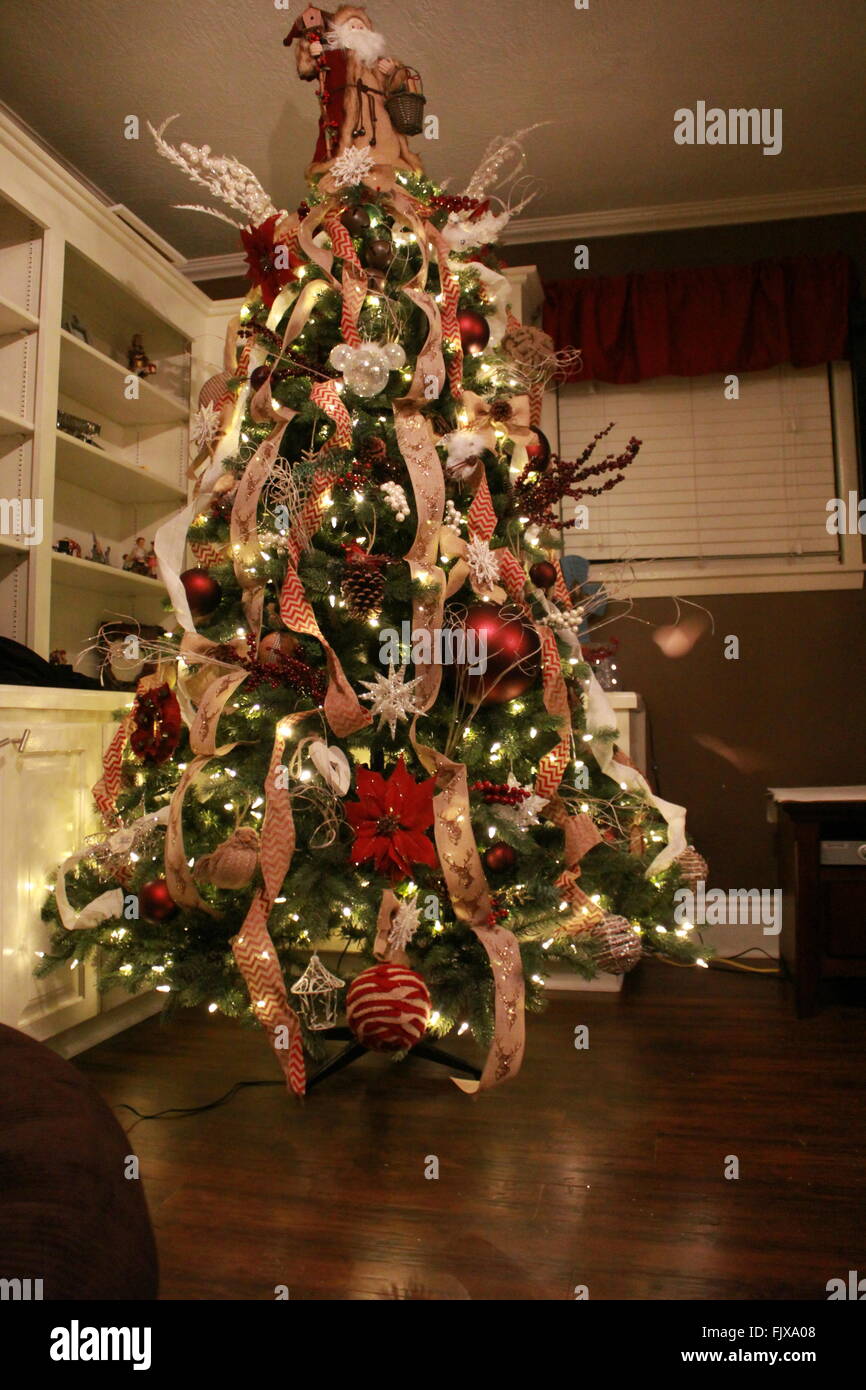 Christmas Tree At Home Stock Photo Alamy