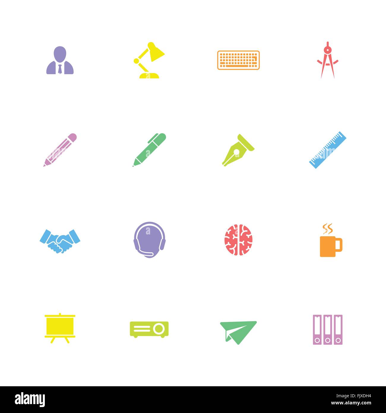 [EPS10] colorful simple flat icon set 8 for web design, user interface ...