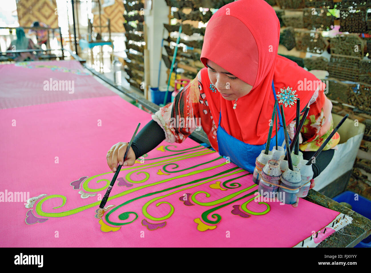 Traditional batik painting (free-hand) in Terengganu, Malaysia 