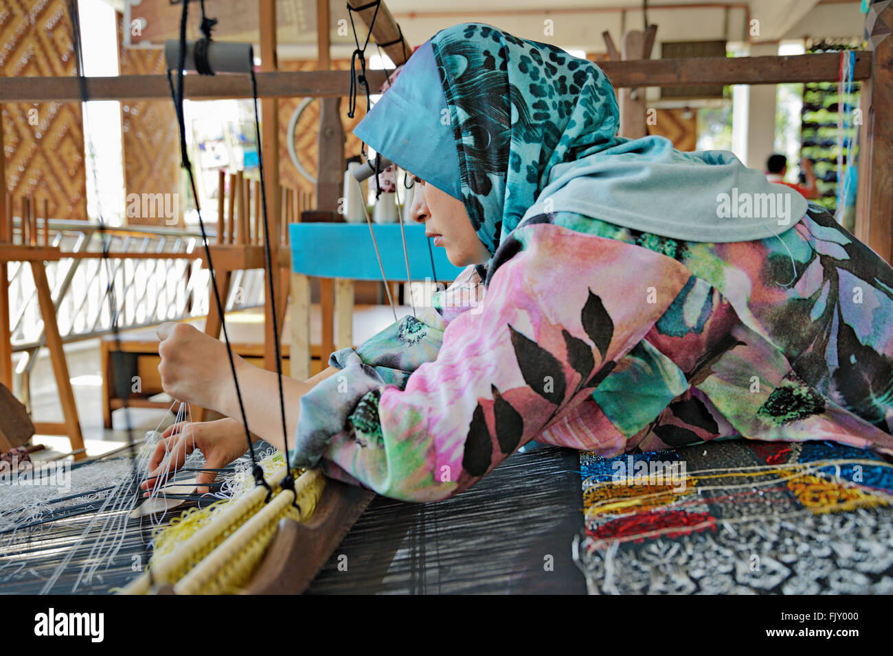 Handicraft making in Terengganu, Malaysia. Stock Photo