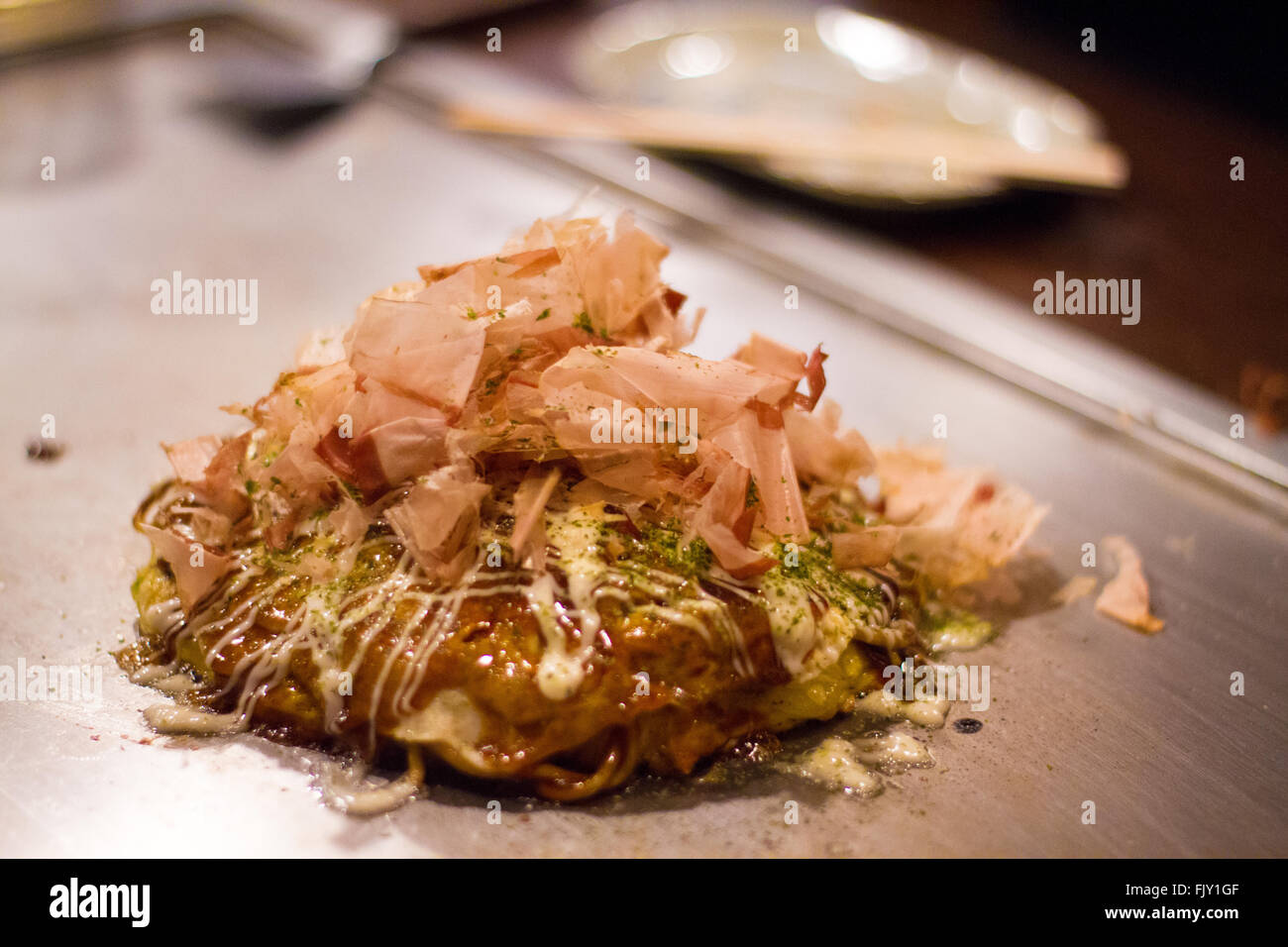 Close-Up Of Okonomiyaki Stock Photo