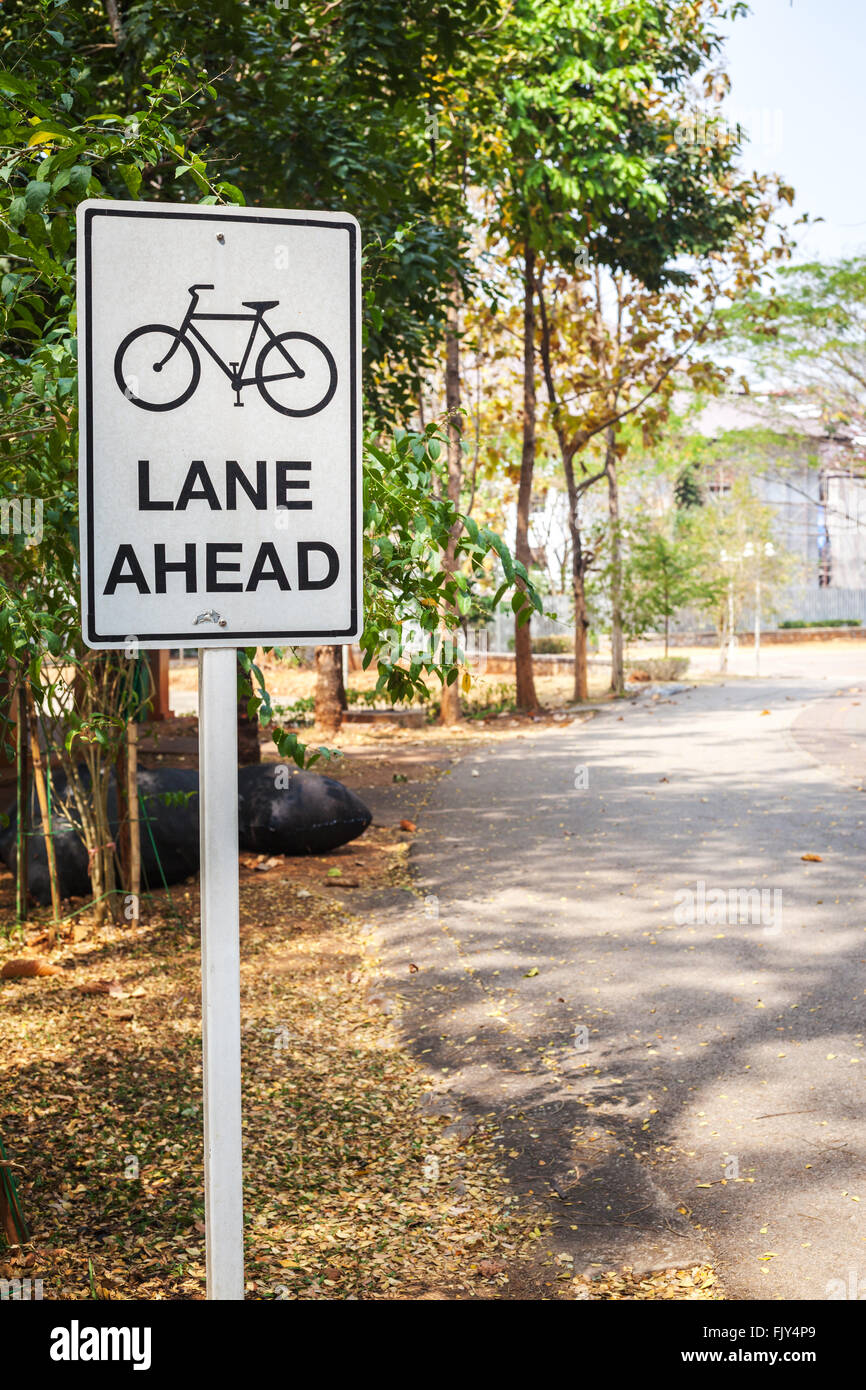 Bicycle route sign Stock Photo