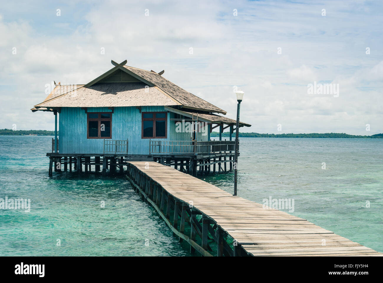 A stilt house on Pulau Tengah island, Karimunjawa, Indonesia Stock