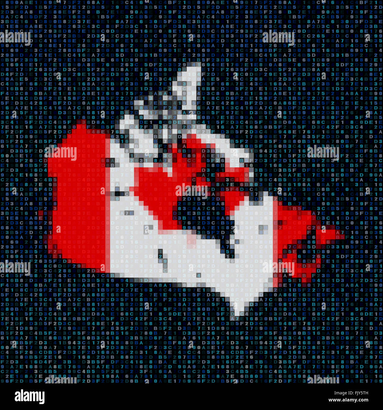 Canada map flag on hex code illustration Stock Photo - Alamy