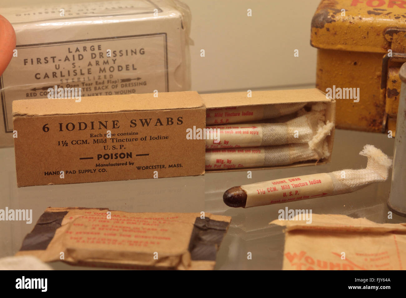 Iodine swabs from WW2 in the Wings of Liberation Museum, Best, North