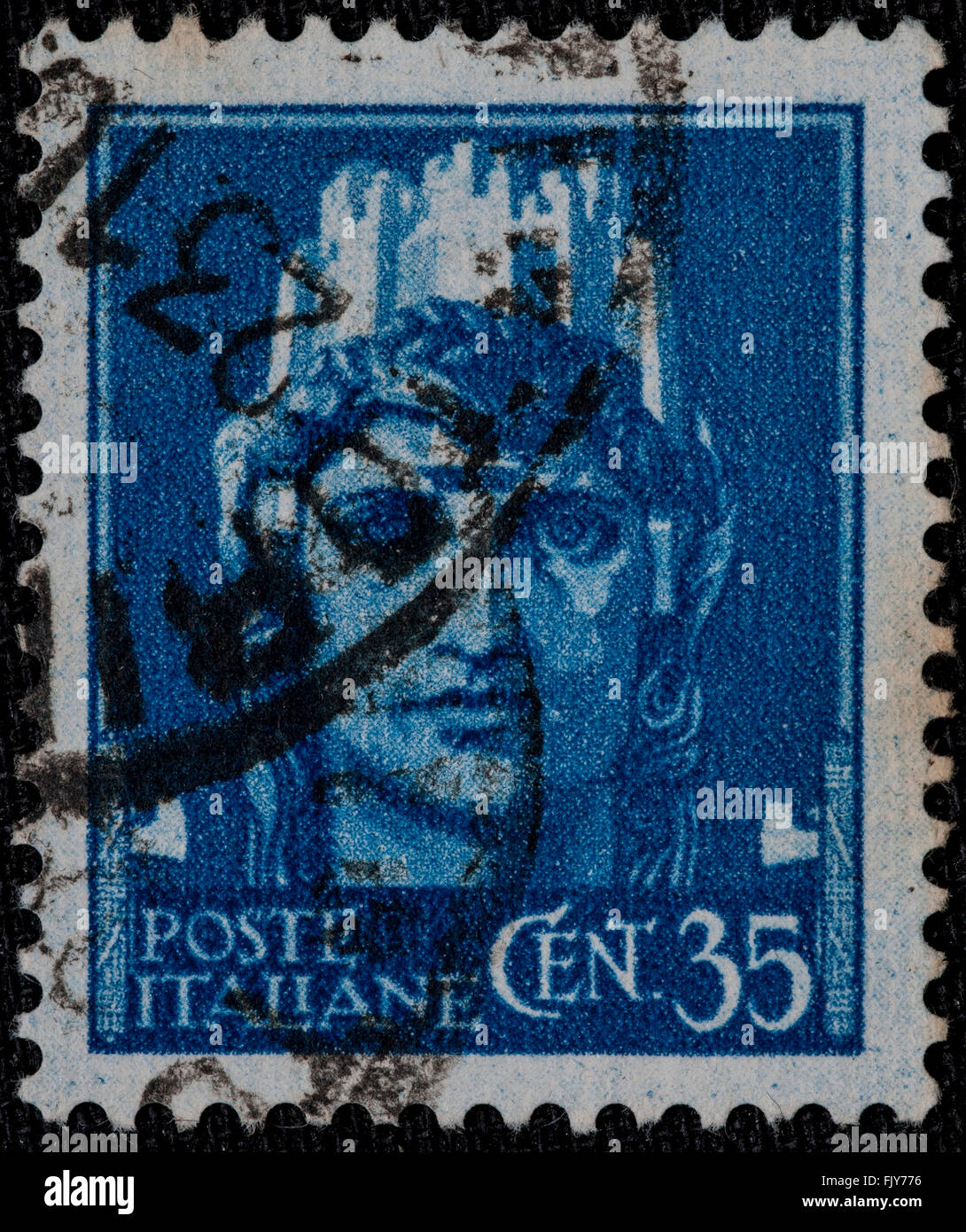Postage stamp issued by the Kingdom of Italy by 35 cents Stock Photo