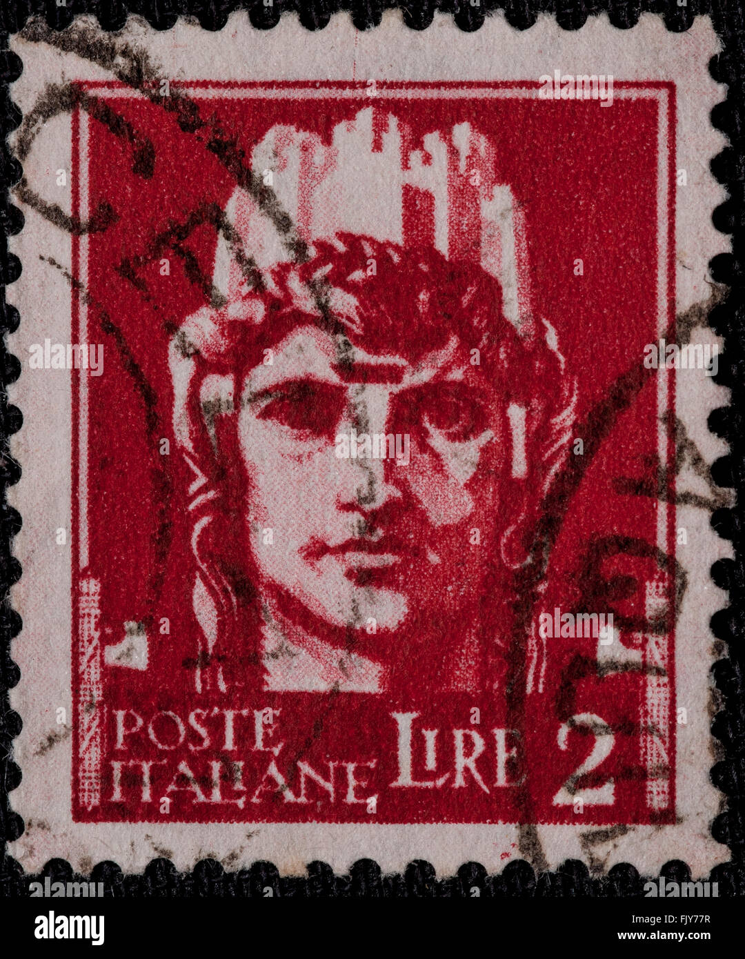 Postage stamp issued by the Kingdom of Italy by 2 lire Stock Photo
