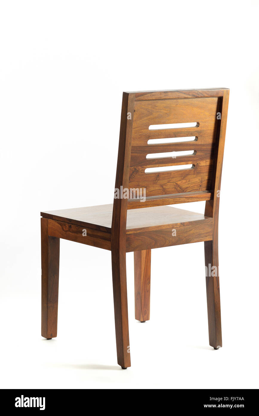 Wooden Chair Shot in Studio on White Background Stock Photo - Alamy