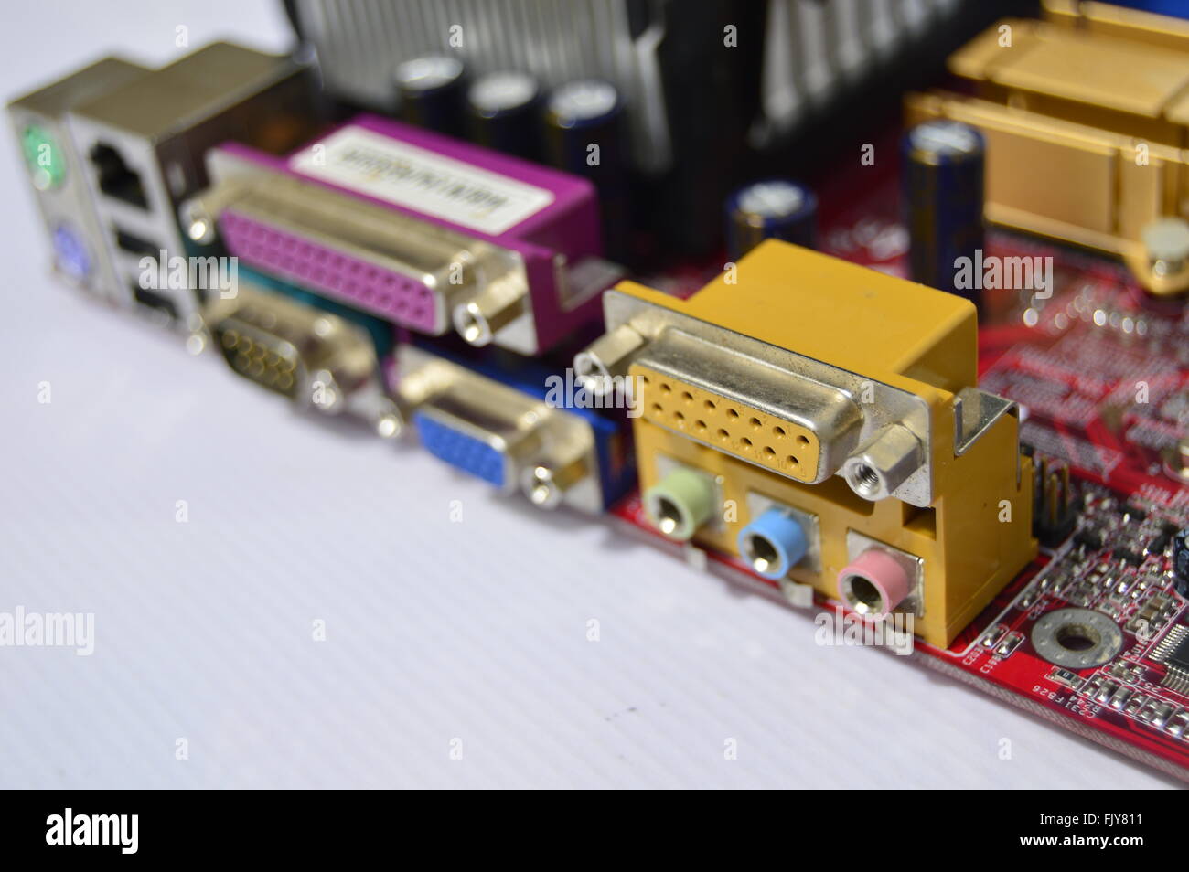 Closeup view of joystick ports and audio Stock Photo Alamy