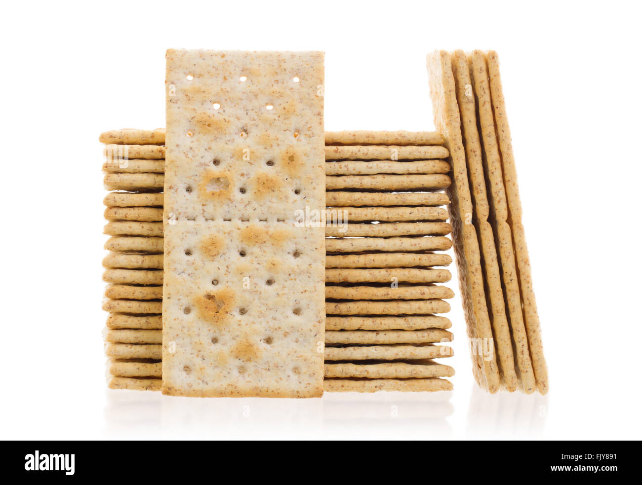 Stack of crackers isolated on a white background Stock Photo - Alamy