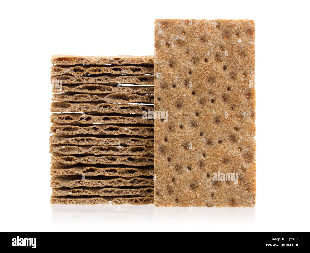 Stack of crackers (breakfast) isolated on a white background Stock ...