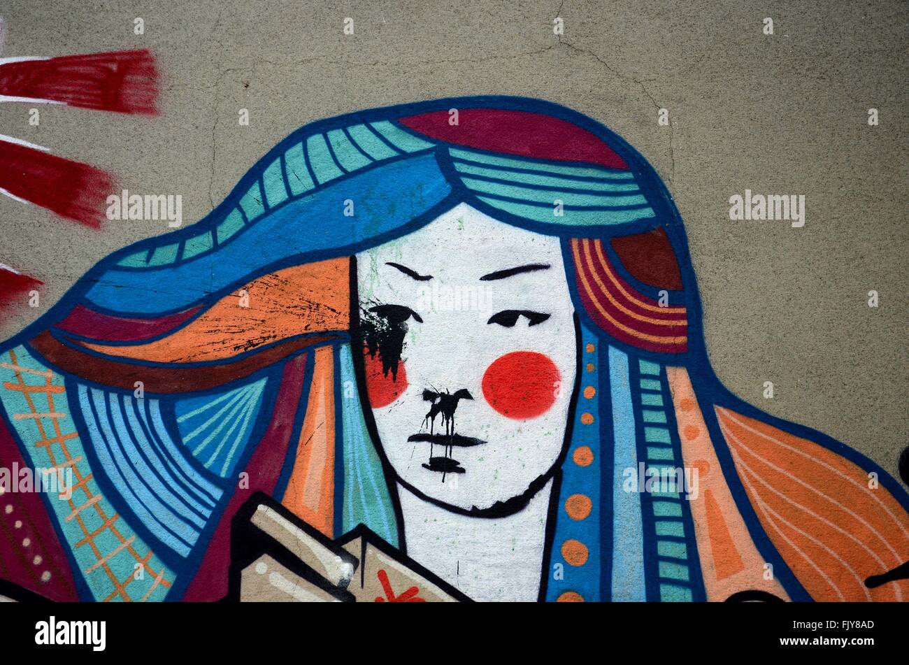 Woman japanese graffiti hi-res stock photography and images - Alamy