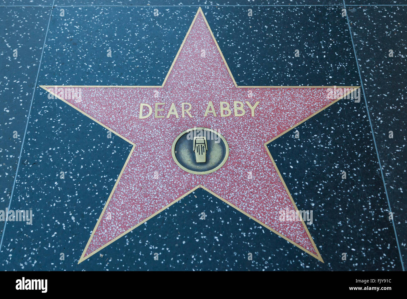 HOLLYWOOD, CALIFORNIA - February 8 2015: Dear Abby's Hollywood Walk of Fame star on February 8, 2015 in Hollywood, CA. Stock Photo