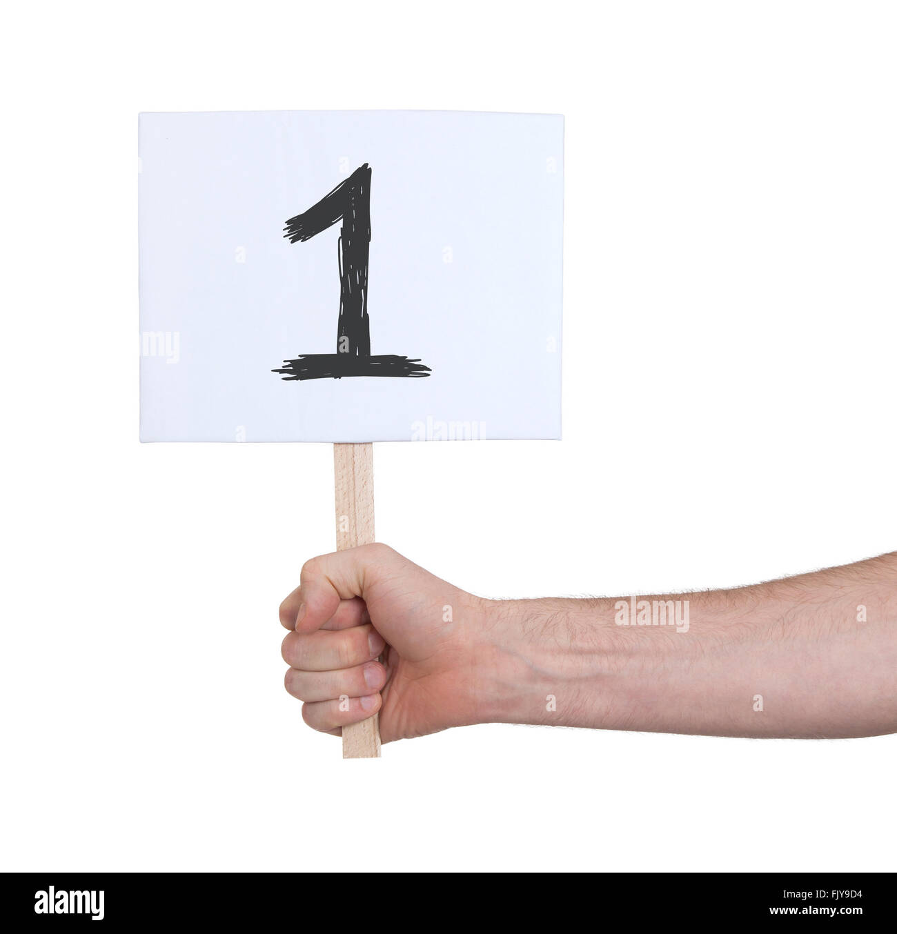 Number 1 Signe Sign with a number, isolated on white - 1 Stock Photo - Alamy