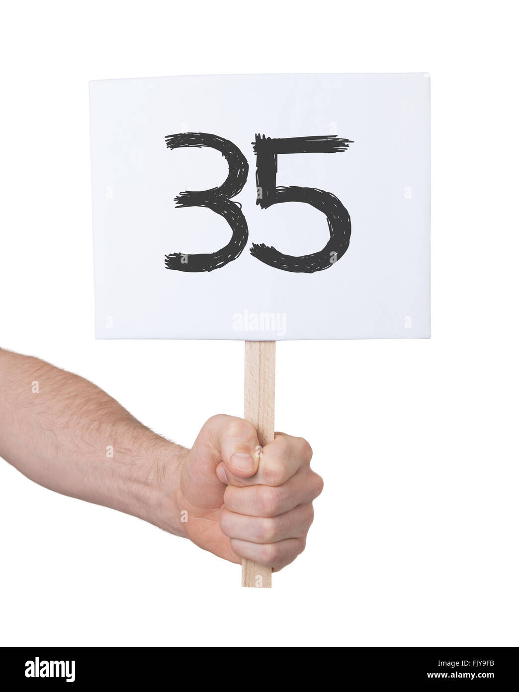 Sign with a number, isolated on white - 35 Stock Photo - Alamy