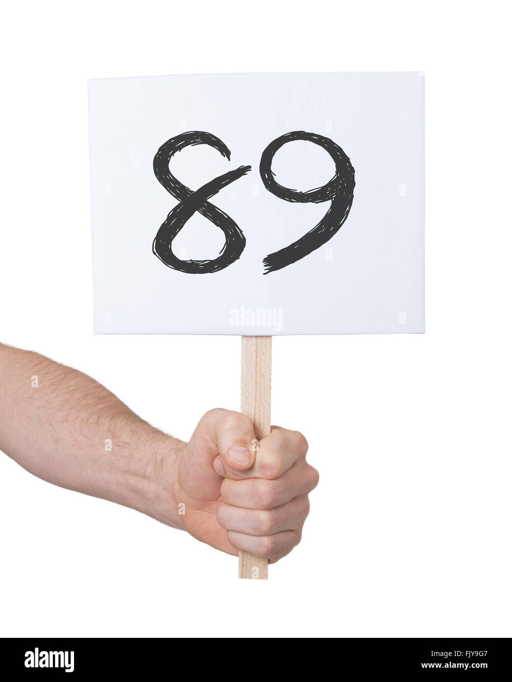 Sign with a number, isolated on white - 89 Stock Photo