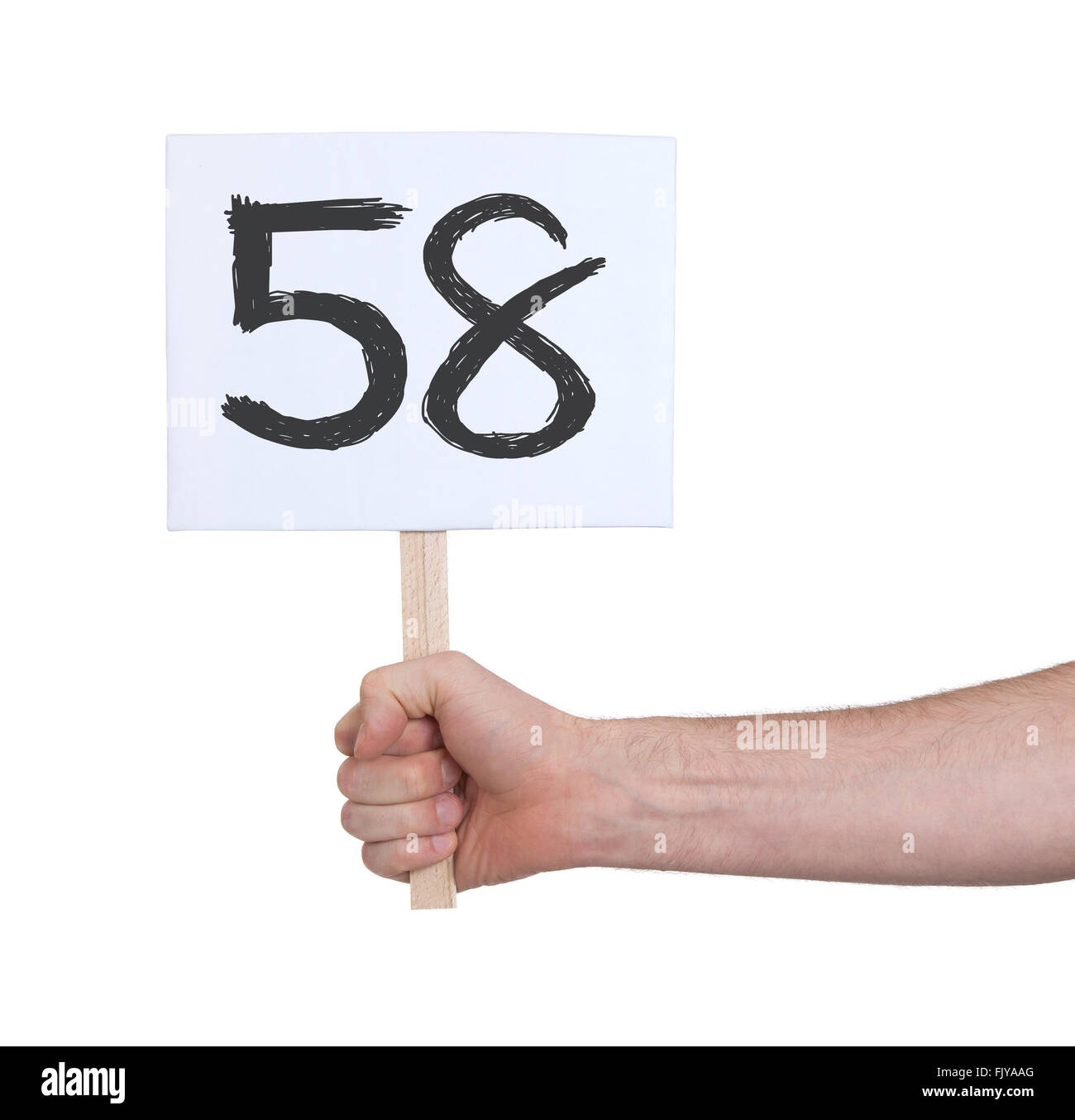 Sign with a number, isolated on white - 58 Stock Photo - Alamy
