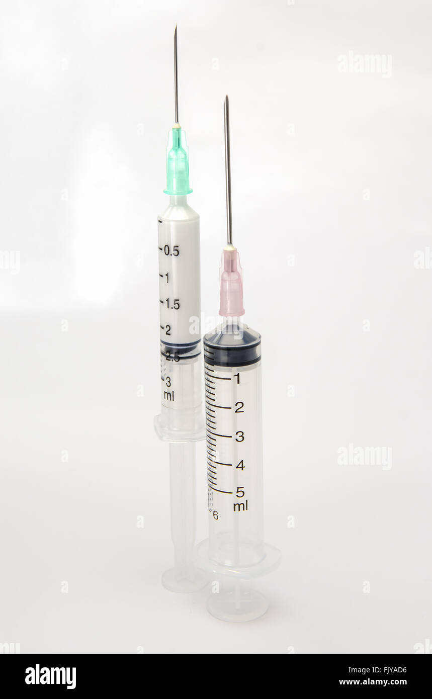 Fairly standard design single use syringe (disposable syringe) chemical