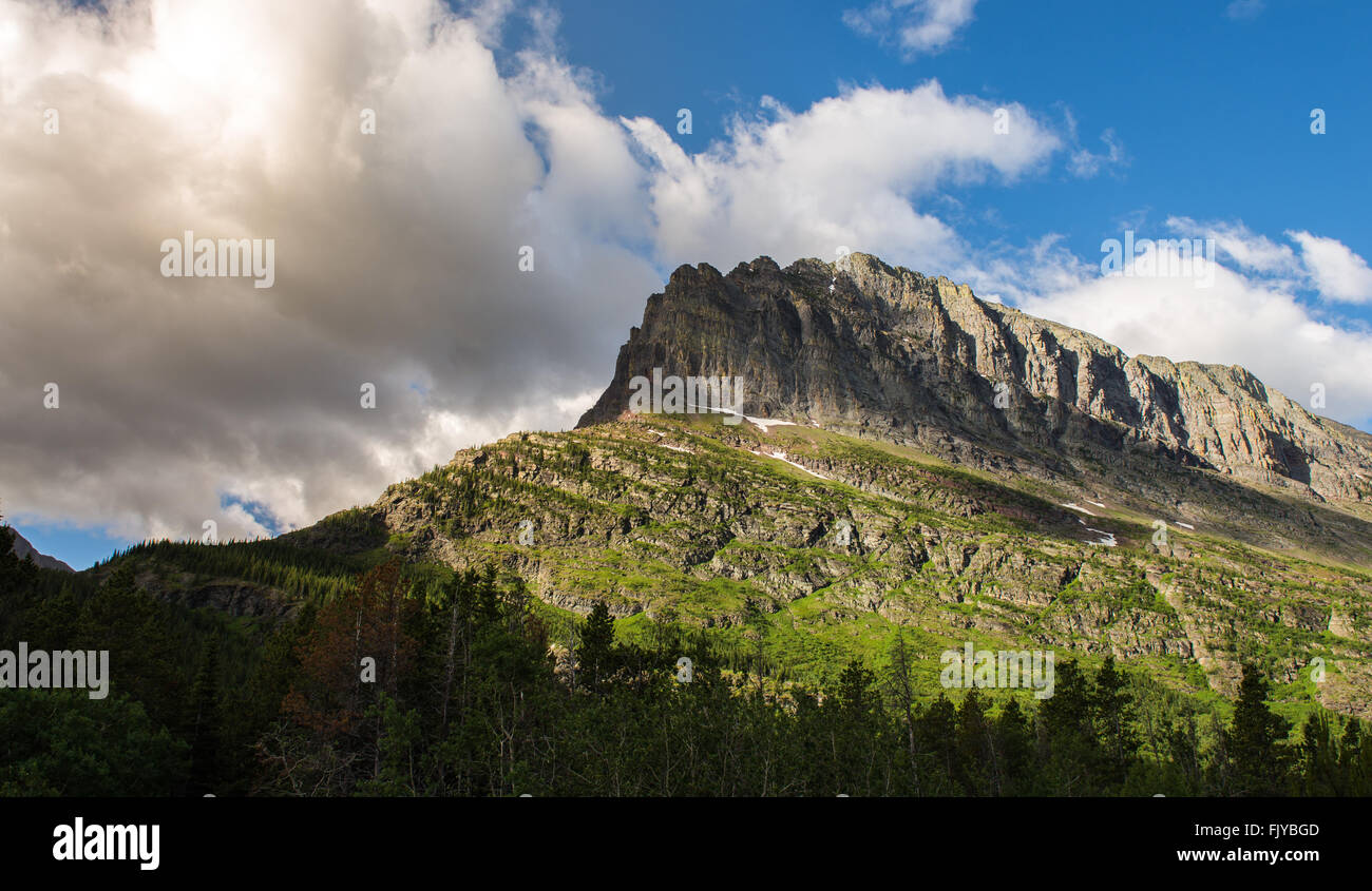 Beautiful view of Glacier National Park belong Going to the sun road Stock Photo