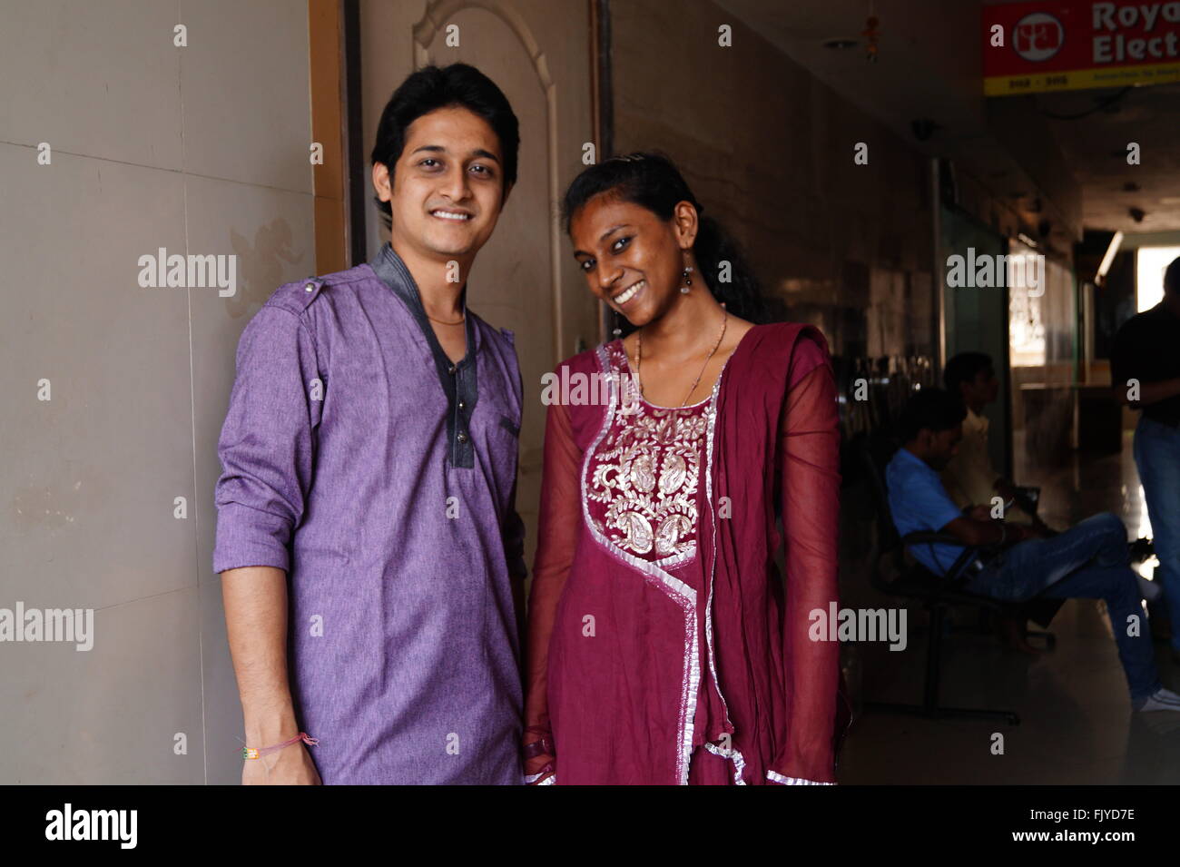 Indian Couple Standing Together Stock Photo - Alamy